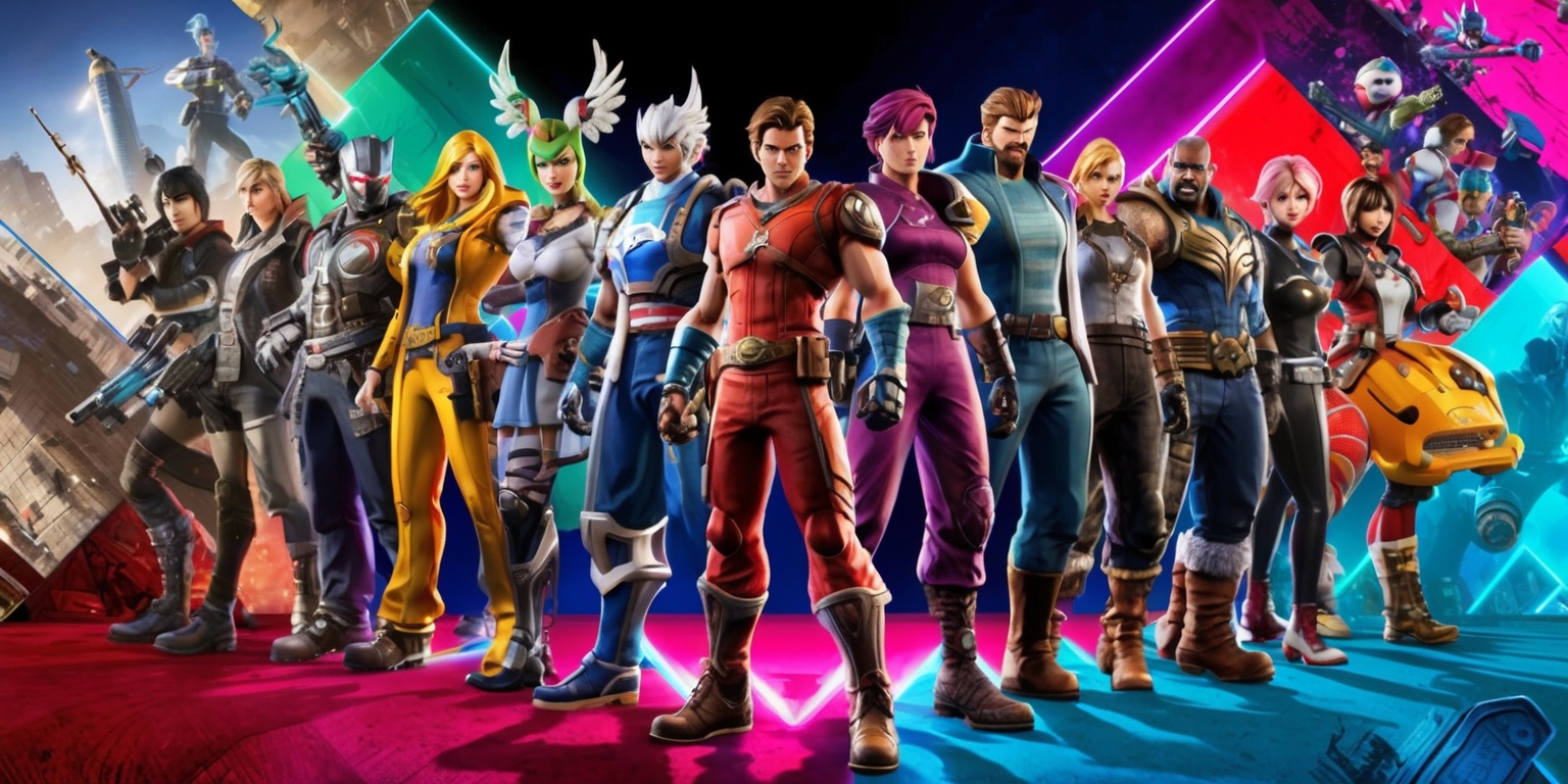 A vibrant and dynamic scene depicting a crossover video game, featuring iconic characters from different franchises standing together in a shared universe, with intricate details on their costumes, accessories, and facial expressions, set against a richly colored background with a mix of realistic and stylized elements, and incorporating various visual effects, textures, and lighting to create a captivating atmosphere, with the characters arranged in a harmonious composition, showcasing their unique abilities, weapons, and personalities, and blending different art styles, colors, and themes to represent the fusion of multiple gaming worlds.
